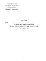 TIỂU LUẬN tốt NGHỆP TCCT   CÔNG tác QUỐC PHÒNG AN NINH tại TRƯỜNG TIỂU học NGUYỄN văn kịp, QUẬN tân BÌNH