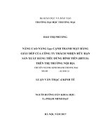 Nâng cao năng lực cạnh tranh mặt hàng giày dép của công ty TNHH sản xuất hàng tiêu dùng bình tiên (bitis) trên thị trường nội địa 