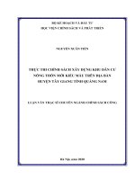 Luận văn thạc sĩ thực thi chính sách xây dựng khu dân cư nông thôn mới kiểu mẫu trên địa bàn huyện tây giang, tỉnh quảng nam 