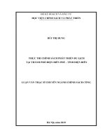 Luận văn thạc sĩ thực thi chính sách phát triển du lịch tại thành phố điện biên phủ, tỉnh điện biên 