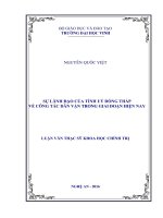 Sự lãnh đạo của tỉnh ủy đồng tháp về công tác dân vận trong giai đoạn hiện nay    