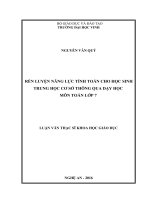 Rèn luyện năng lực tính toán cho học sinh trung học cơ sở thông qua dạy học môn toán lớp 7    