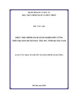 Luận văn thạc sĩ thực thi chính sách giảm nghèo bền vững trên địa bàn huyện bắc trà my, tỉnh quảng nam 