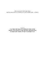 VAI TRÒ CHỦ ĐẠO CỦA KINH TẾ NHÀ NƯỚC TRONG NỀN KINH TẾ THỊ TRƯỜNG ĐỊNH HƯỚNG XÃ HỘI CHỦ NGHĨA Ở VIỆT NAM HIỆN NAY