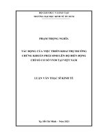 Tác động của việt triển khai thị trường chứng khoán phái sinh lên độ biến động chỉ số cơ sở vn30 tại việt nam 