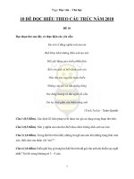 10 ĐỀ ĐỌC HIỂU THEO CẤU TRÚC NĂM 2018