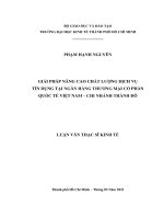 Giải pháp nâng cao chất lượng dịch vụ tín dụng tại ngân hàng thương mại cổ phần quốc tế việt nam – chi nhánh thành đô 