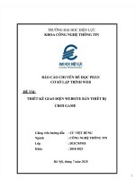 Thiết kế giao diện website bán thiết bị chơi game