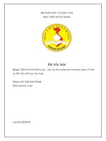 Phân tích tình hình cung – cầu của thị trường sữa trong giai đoạn 10 năm từ 2007 đến 2016 tại việt nam