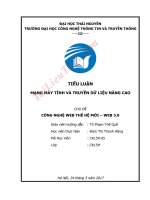 TIỂU LUẬN MẠNG máy TÍNH và TRUYỀN dữ LIỆU NÂNG CAO 