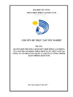 Quyền đơn phương chấm dứt hợp đồng lao động của người lao động theo pháp luật việt nam tại công ty cổ phần xây dựng và quản lý công trình giao thông kon tum   