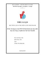 Tiểu luận Sử dụng ma trận SWOT để hình thành, lựa chọn chiến lược của công ty cổ phần sữa việt nam vinamilk