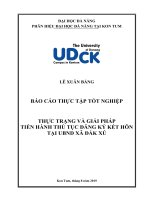 Thực trạng và giải pháp tiến hành thủ tục đăng ký kết hôn tại uỷ ban nhân dân xã đak xú   