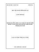 Luận văn Thạc sĩ Đánh giá công chức các cơ quan chuyên môn thuộc Ủy ban nhân dân huyện Nghĩa Hành, tỉnh Quảng Ngãi