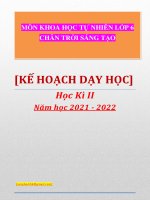 Kế hoạch dạy học Môn Khoa học tự nhiên 6 HK2  Chân trời sáng tạo
