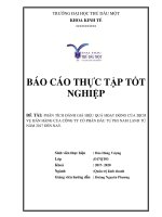 Phân tích đánh giá hiệu quả hoạt động của dịch vụ bán hàng của công ty cổ phần đầu tư phi nam land từ năm 2017 đến nay 