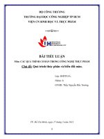 Quá trình thủy phân và biến đổi màu Tiểu luận môn CQTCB CNTP