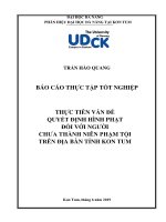 Thực tiễn vấn đề quyết định hình phạt đối với người chưa thành niên phạm tội trên địa bàn tỉnh kon tum   