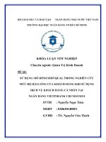 Sử dụng mô hình servqual trong nghiên cứu mức độ hài lòng của khách hàng khi sử dụng dịch vụ khách hàng cá nhân tại ngân hàng vietinbank chi nhánh 8 