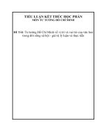 Tư tưởng Hồ Chí Minh về vị trí và vai trò của văn hoá trong đời sống xã hội  giá trị lý luận và thực tiễn