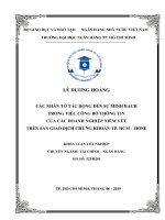 Các nhân tố tác động đến sự minh bạch trong việc công bố thông tin của các doanh nghiệp niêm yết trên sàn giao dịch chứng khoán tp  HCM   hose 