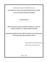 Applying flip teaching method to improve students’ active learning at a high school in hanoi 