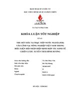 Thu hút đầu tư trực tiếp nước ngoài (FDI) vào lĩnh vực nông nghiệp việt nam trong điều kiện hội nhập hiệp định hợp tác kinh tế chiến lược xuyên thái bình dương 