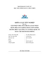 Giải pháp thúc đẩy dịch vụ giao nhận hàng hóa xuất khẩu bằng container đường biển tại công ty cổ phần quốc tế TICO   chi nhánh hải phòng 