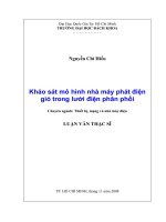 Khảo sát mô hình nhà máy điện gió trong lưới điện phân phối 