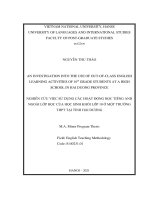 An investigation into the use of out of class english learning activities of 10th grade students at a high school in hai duong province 