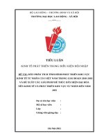 TIỂU LUẬN KINH tế PHÁT TRIỂN TRONG điều KIỆN hội NHẬP