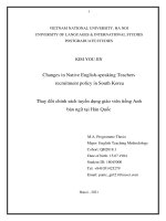 Changes in native english speaking teachers recruitment policy in south korea 