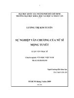 Sự nghiệp văn chương của nữ sĩ mộng tuyết     