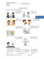 GRADE 3  UNIT 1  hello bài tập cơ bản và nâng cao