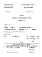 PHỤ lục 1,2,3   KHTN  6 SÁCH CÁNH DIỀU năm học 2021 2022