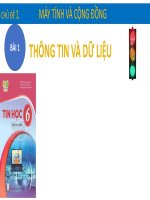 Tin học 6 thông tin và dữ liệu