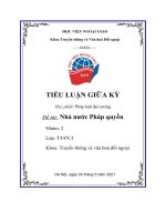 TIỂU LUẬN GIỮA kỳ học phần pháp luật đại cương đề tài nhà nước pháp quyền 