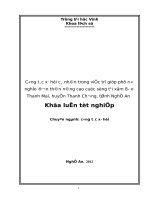 Công tác xã hội cá nhân trong việc trợ giúp phụ nữ nghèo đơn thân nâng cao cuộc sống tại xóm 8  xã thanh mai,  
