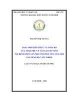 Luận văn thạc sĩ điều dưỡng nđ thay đổi kiến thức và thái độ của thai phụ về vàng da sơ sinh tại bệnh viện sản nhi tỉnh phú yên năm 2020 sau giáo dục sức khỏe 