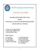 (Bài thảo luận) Thị trường và vai trò của các chủ thể tham gia thị trường Liên hệ vấn đề này ở Việt Nam