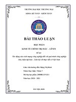 (Bài thảo luận) Tác động của cách mạng công nghiệp đối với quá trình công nghiệp hóa, hiện đại hóa – Liên hệ với thực tiễn ở Việt Nam