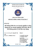 Hệ thống SCM cho các doanh nghiệp và ứng dụng tại các doanh nghiệp Việt Nam. Mô tả hệ thống quản lý vật liệu xây dựng