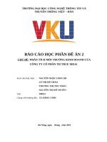 TIỂU LUẬN PHÂN TÍCH MÔI TRƯỜNG KINH DOANH CỦA CÔNG TY CỔ PHẦN TH TRUE MILK