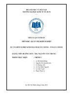 DỰ ÁN KHỞI NGHIỆP KINH DOANH QUÁN COFFEE – INFACE COFFEE