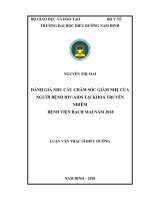 Luận văn thạc sĩ đh điều dưỡng đánh giá nhu cầu chăm sóc giảm nhẹ của người bệnh hiv aids tại khoa truyền nhiễm bệnh viện bạch mai năm 2018 