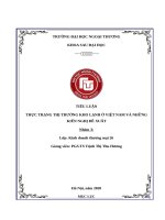 THỰC TRẠNG THỊ TRƯỜNG KHO LẠNH Ở VIỆT NAM VÀ NHỮNG KIẾN NGHỊ ĐỀ XUẤT