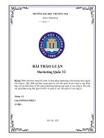 Phân tích thực trạng bối cảnh và hoạt động marketing tại thị trường Việt Nam của Tresemme. Đánh giá thực trạng quản lý xúc tiến quốc tế của công ty thích ứng với các điều kiện và bối cảnh Marketing thương mại quốc tế. Đề xuất các giải pháp trong thời gian
