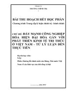 BÀI THU HOẠCH TCCT - ĐẨY MẠNH CÔNG NGHIỆP HÓA HIỆN ĐẠI HÓA GẮN VỚI PHÁT TRIỂN KINH TẾ TRI THỨC Ở VIỆT NAM - TỪ LÝ LUẬN ĐẾN THỰC TIỄN