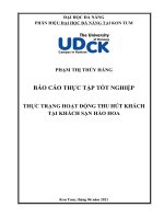 Thực trạng hoạt động thu hút khách hàng tại khách sạn hào hoa   