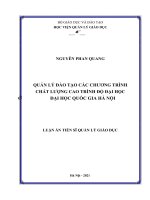 Quản lý đào tạo các chương trình chất lượng cao trình độ đại học ở đại học quốc gia hà nội 